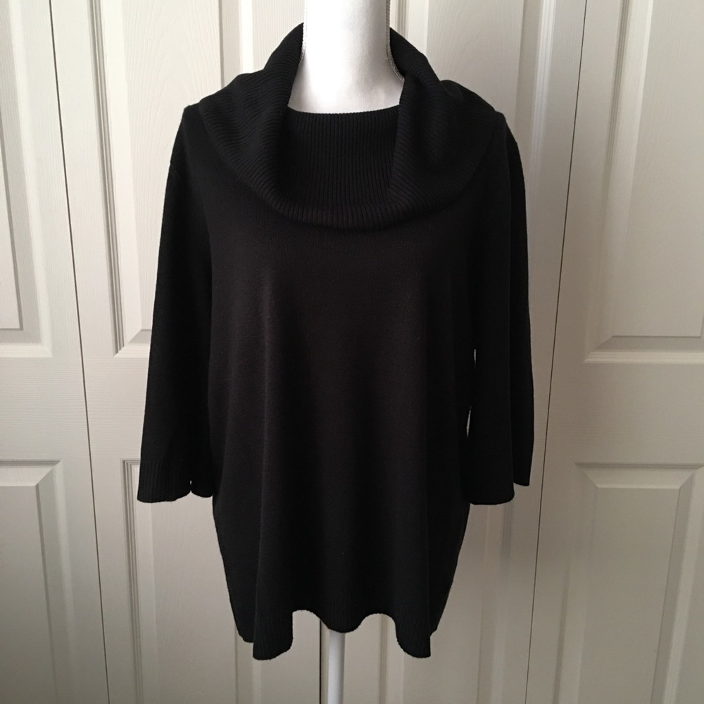 Black Cowl Neck Mercer Street Studio Sweater 1X